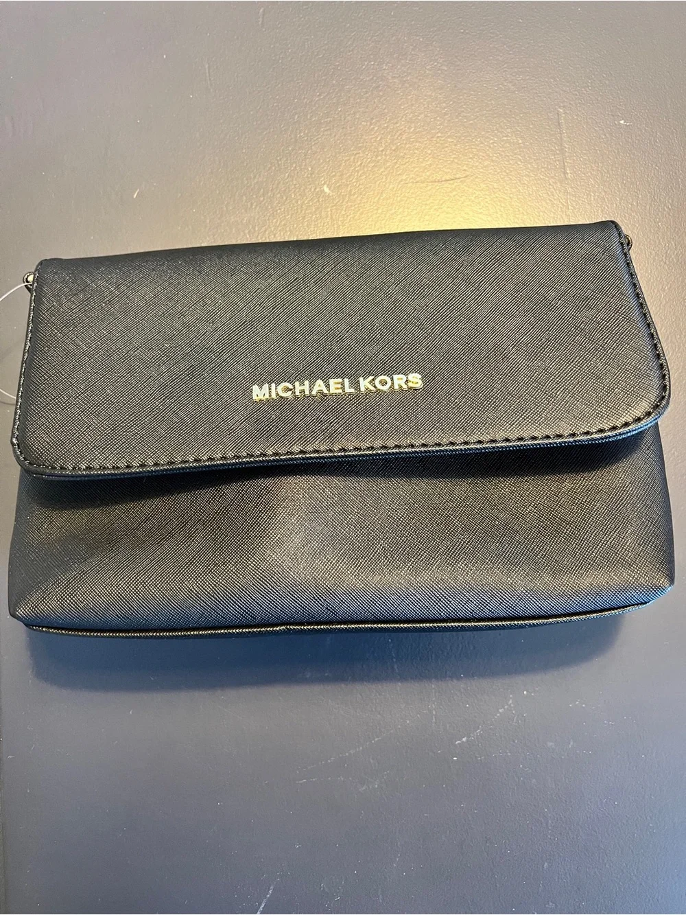 Michael Kors Jet Set Small Saffiano Pouchette with Gold Logo